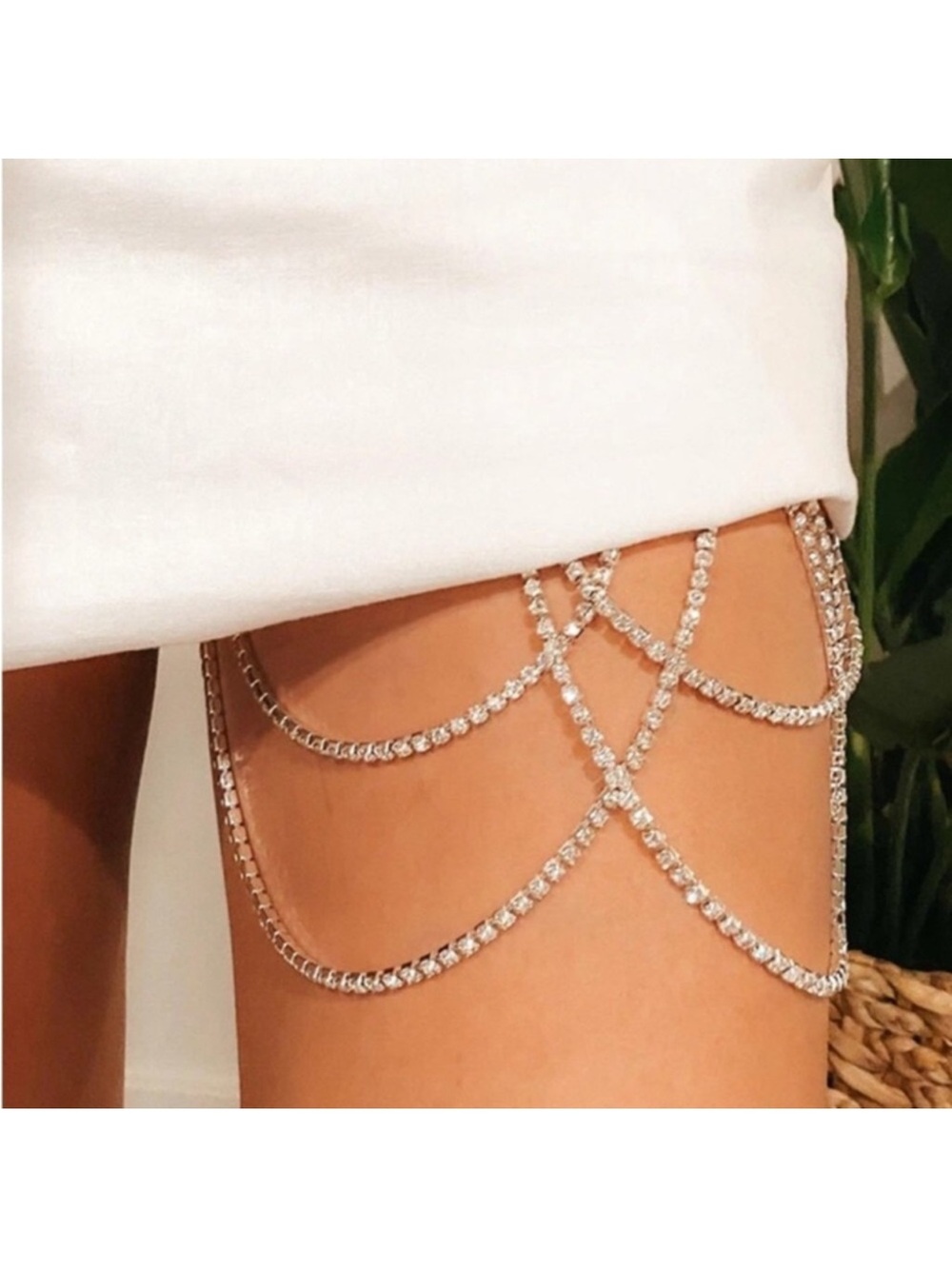 Rhinestone Multi Layered Crystal Leg Chain Thigh Chain Body Chain Body Jewelry